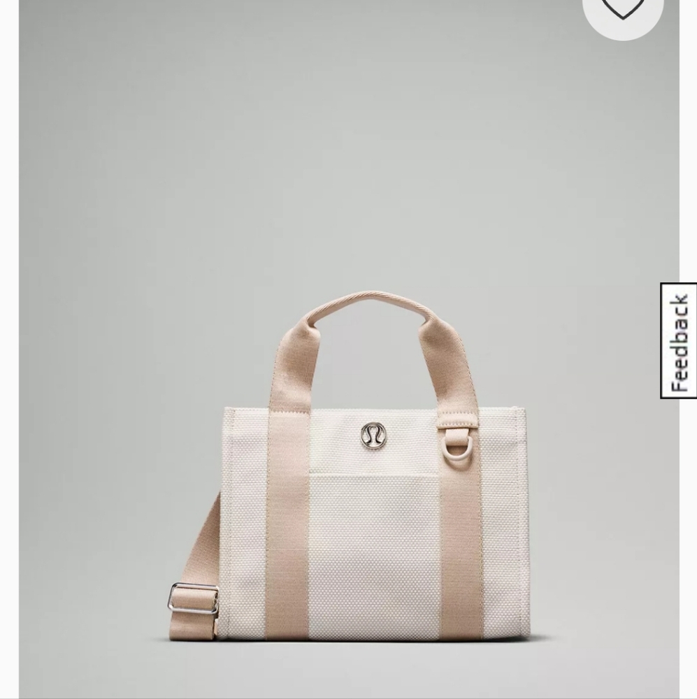 lululemon athletica Mini Two Tone Cream Tote Bag